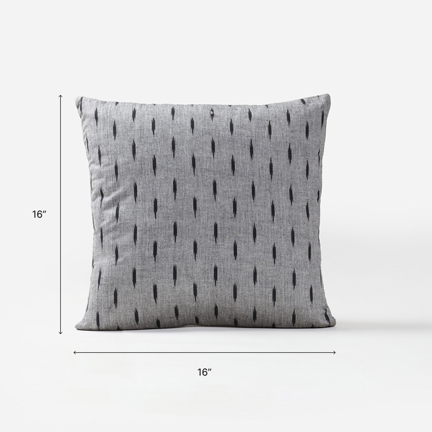 Ikat Cushion Cover 16x16, Set of 2, Grey