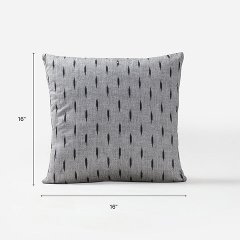 Ikat Cushion Cover 16x16, Set of 2, Grey