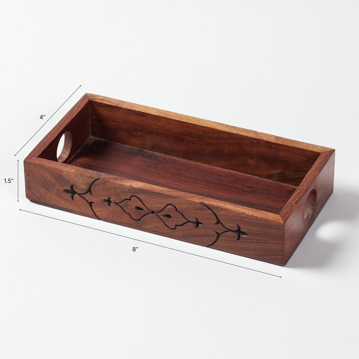 Mughal Sheesham Wood Hand-Carved Tray