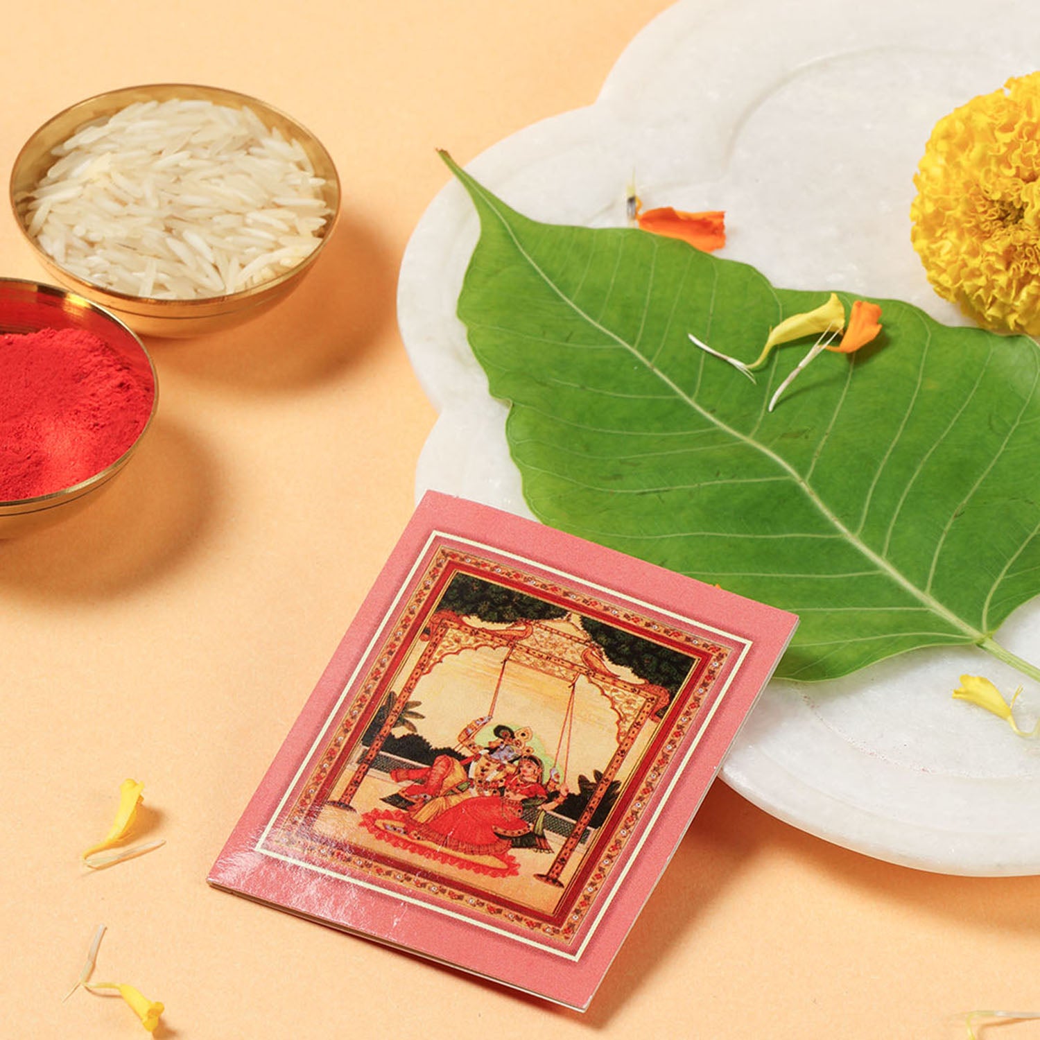 1 Crochet Rakhi, Crochet Toy & Roli Tika Gift Set, Sunflower