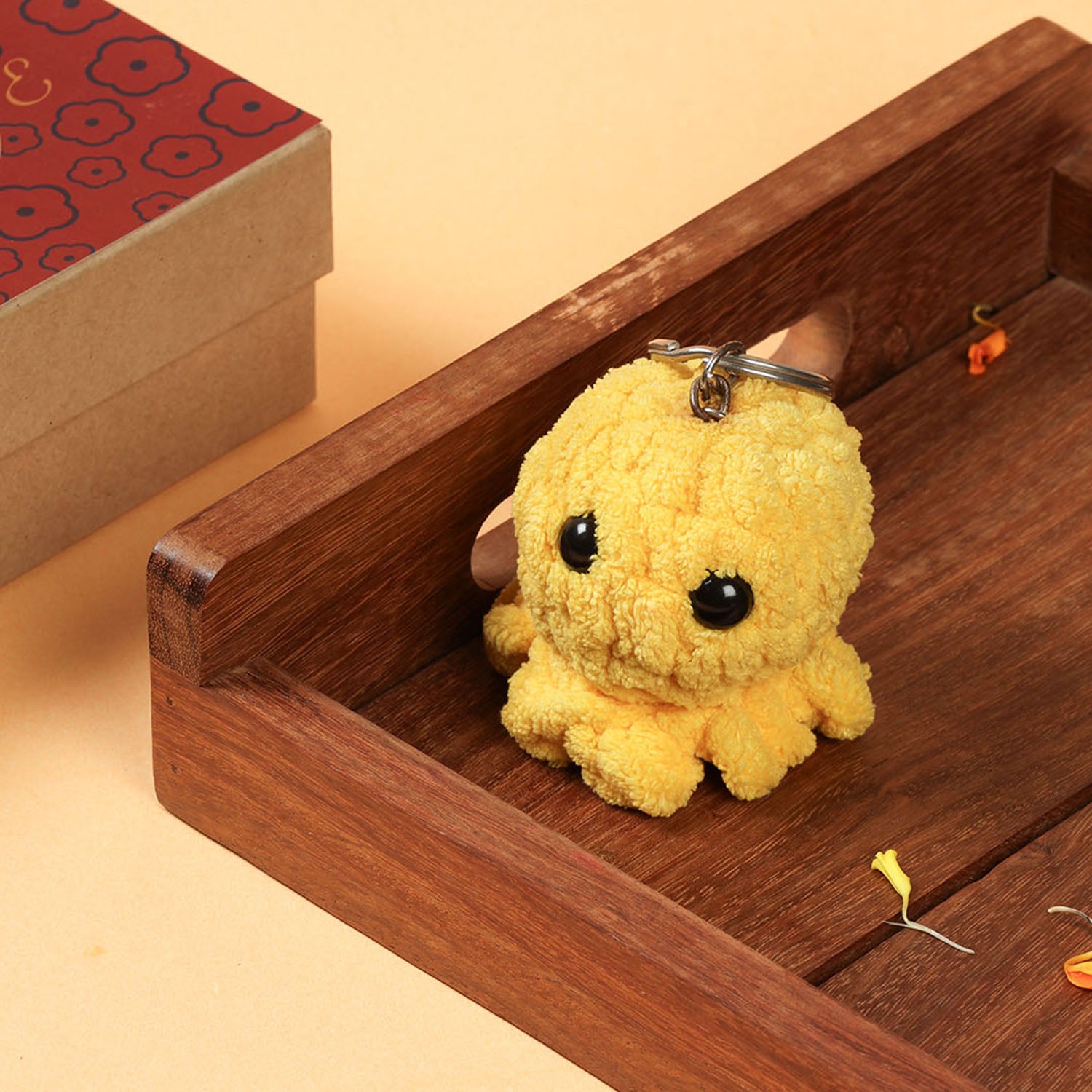 1 Crochet Rakhi, Crochet Toy & Roli Tika Gift Set, Sunflower
