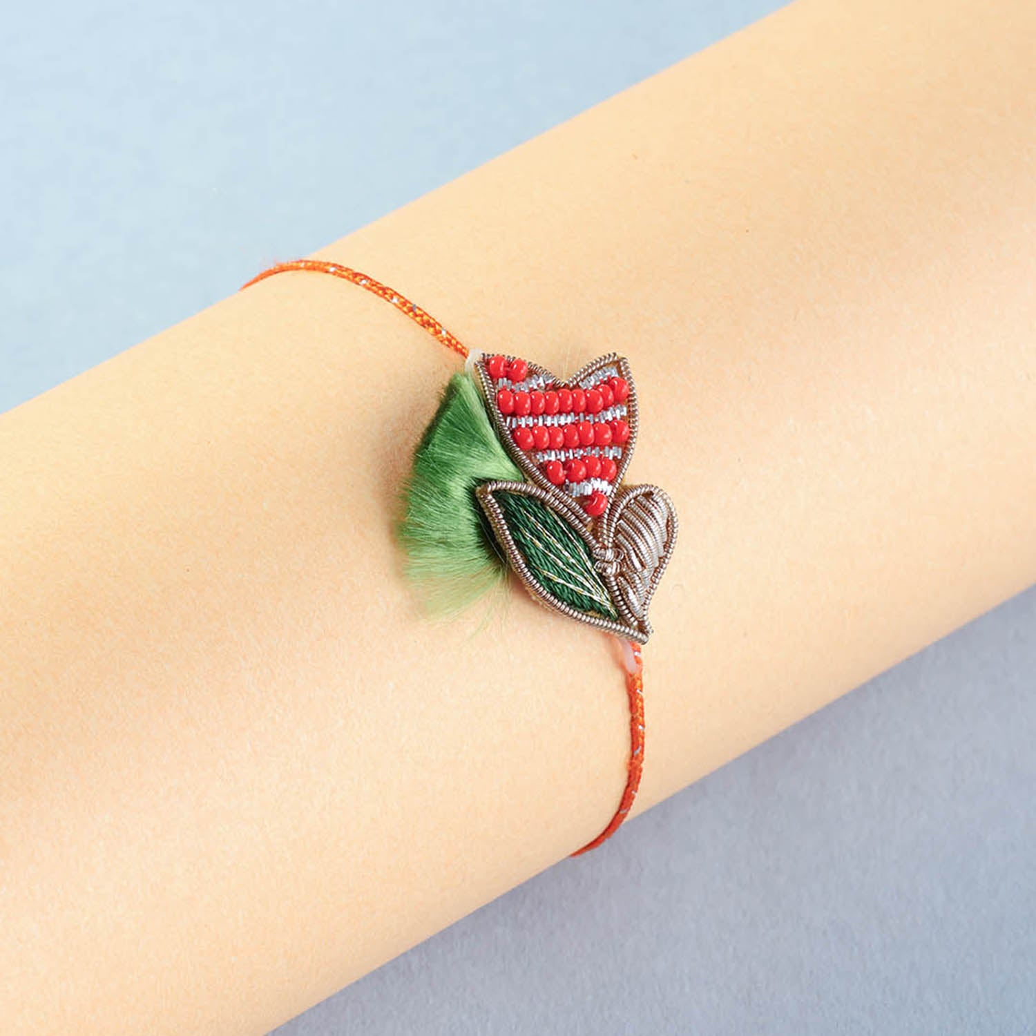 Mor Pankh Rakhi with Roli Tika