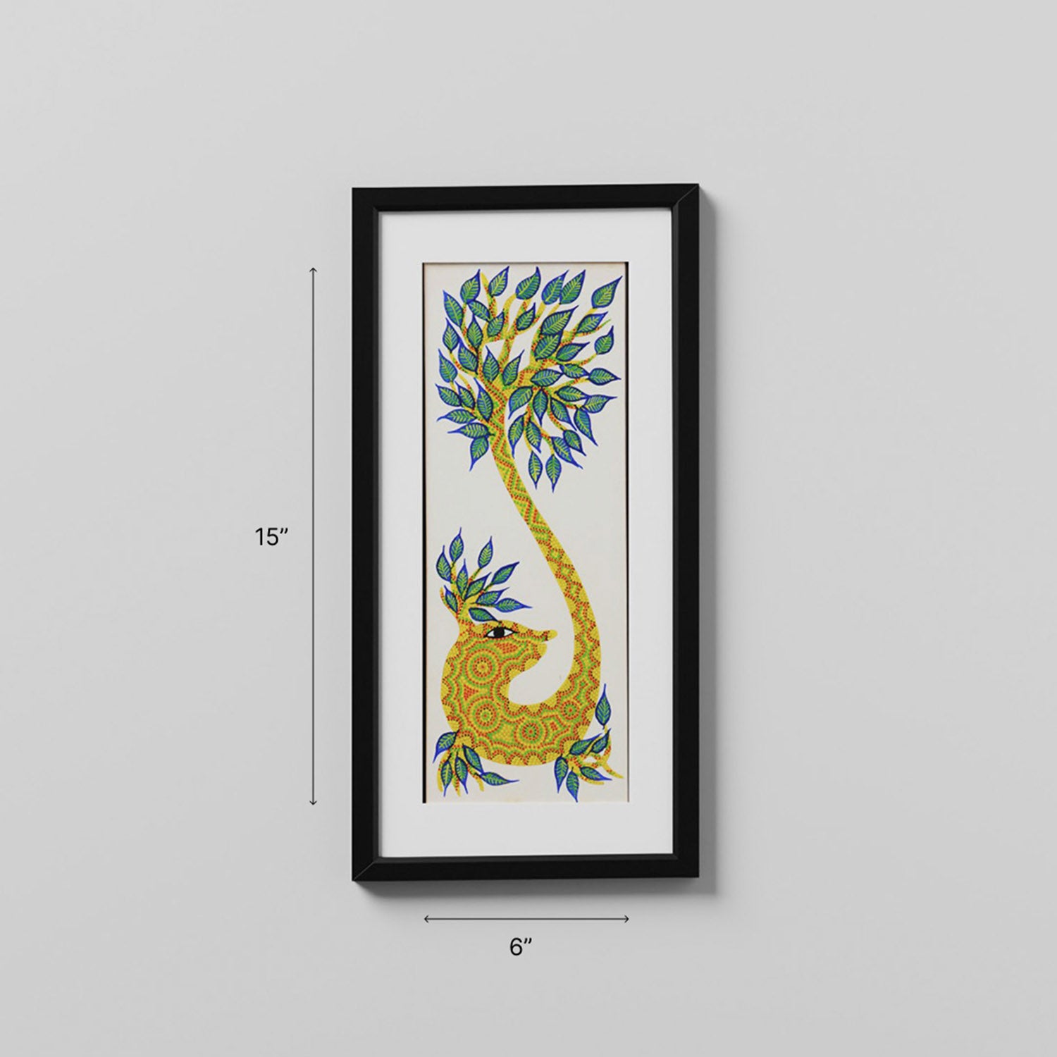Creature as Guardian of Tree -Bhil Painting