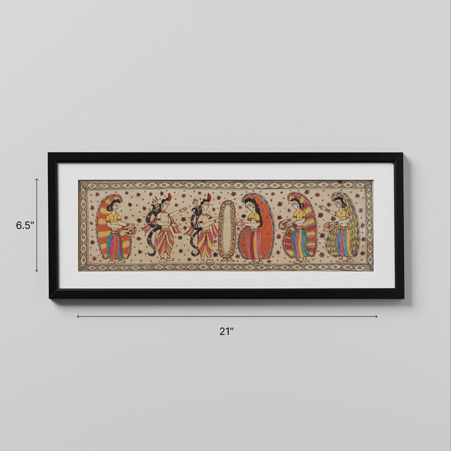 Madhubani Painting Swayamvar, 21x6.5 Inches