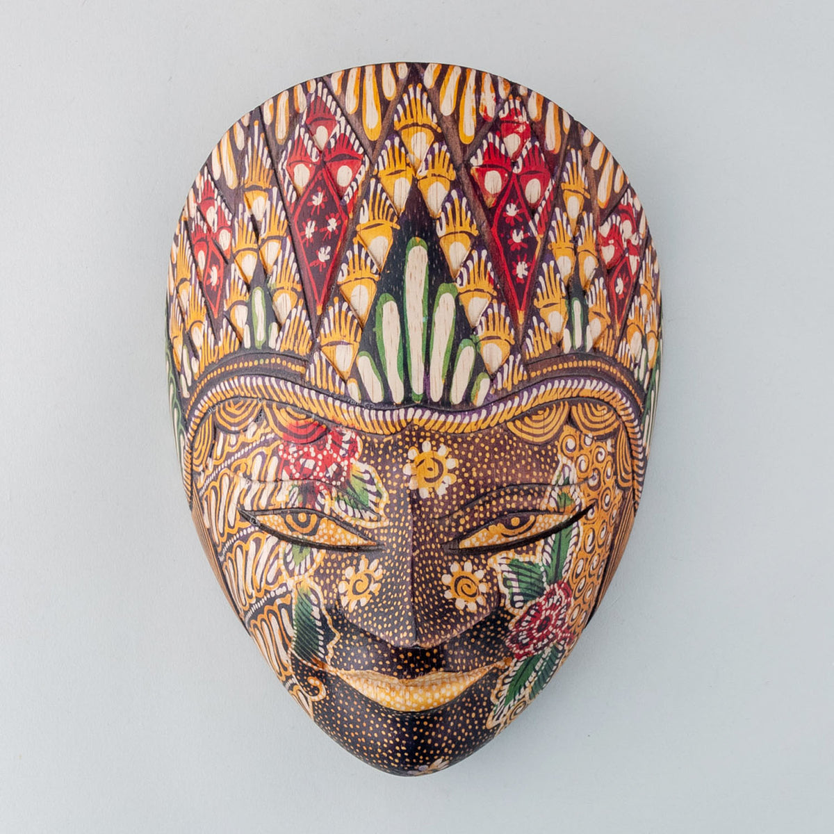 Traditional Batik Mask of Indonesia - 8.5x6.5 Inches