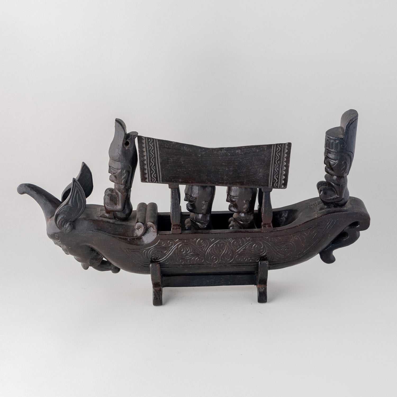 Indonesian Hand-Carved Wooden Dragon Boat