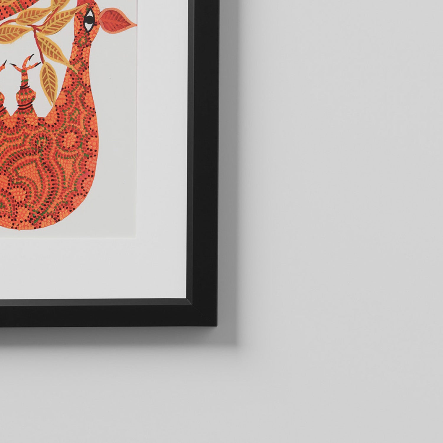 Peacock Tree of Life - Bhil Painting, Orange