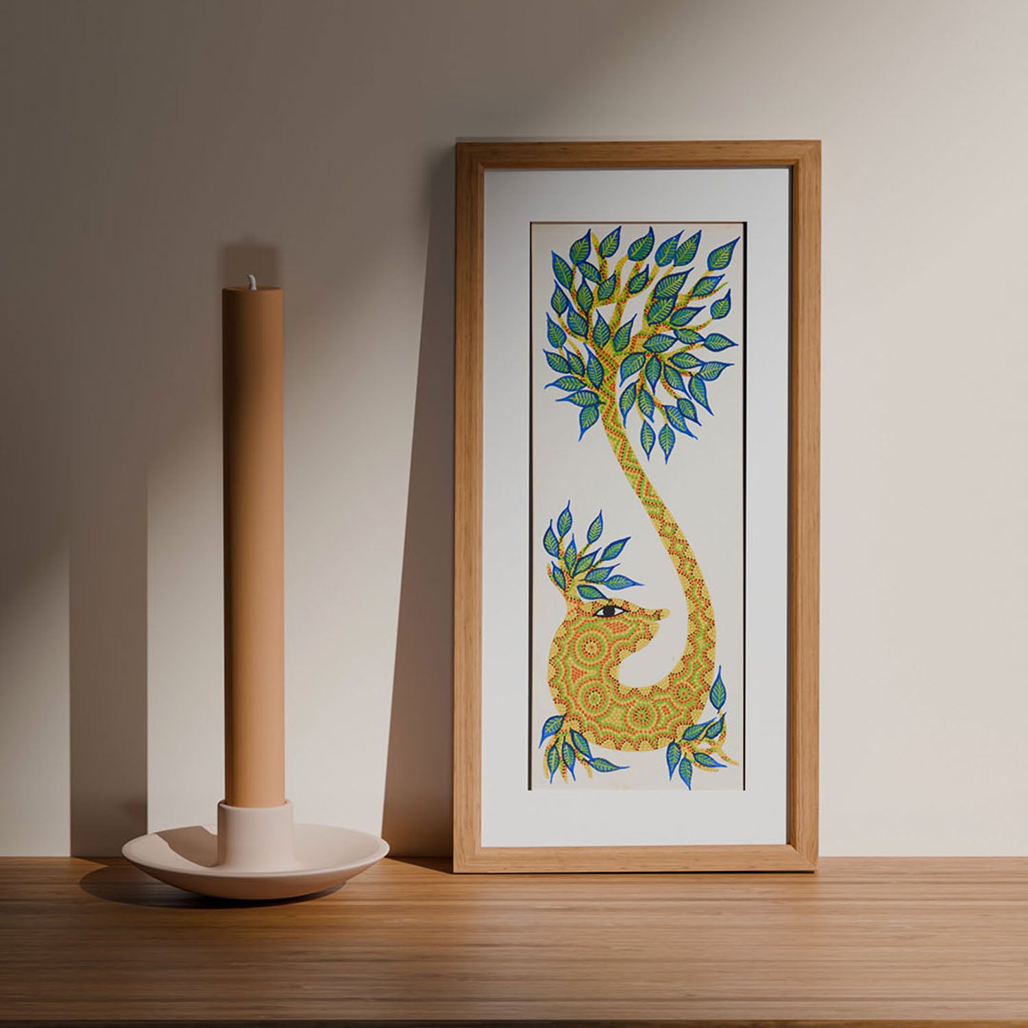 Creature as Guardian of Tree -Bhil Painting