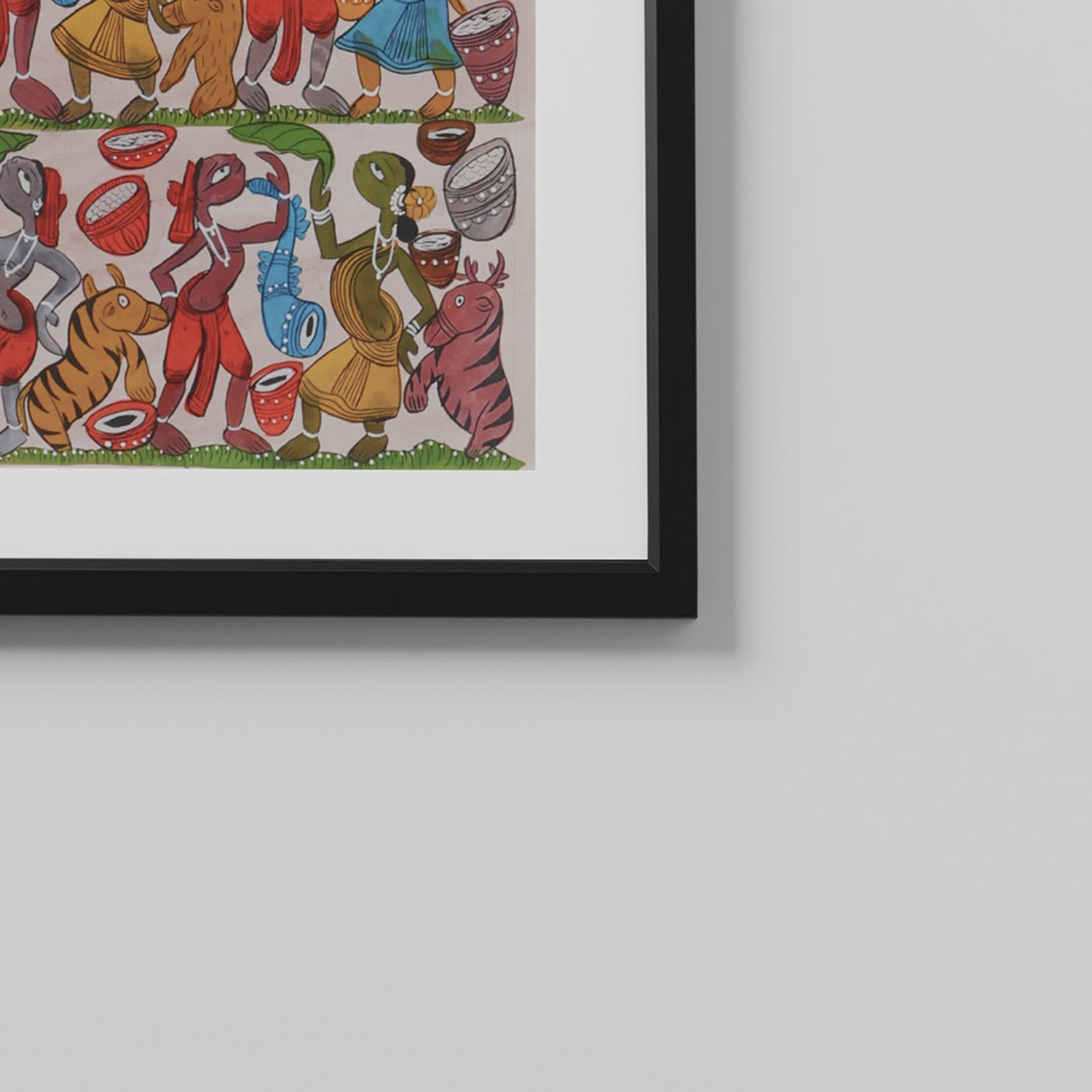Santhal Painting Festival Celebration, 29x11 Inches