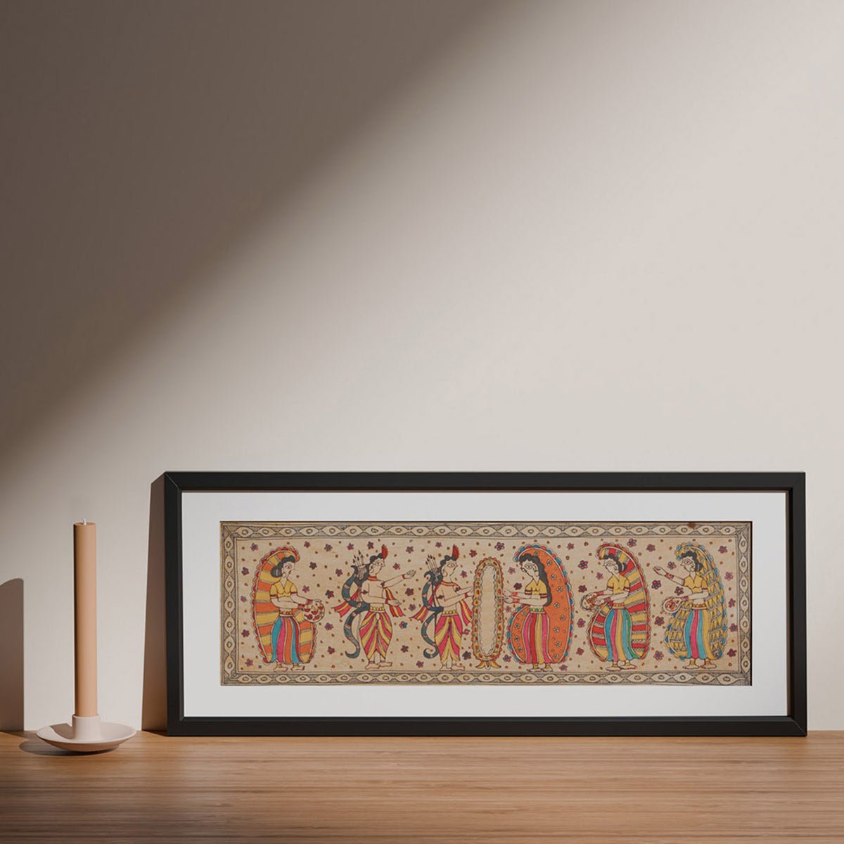 Madhubani Painting Swayamvar, 21x6.5 Inches