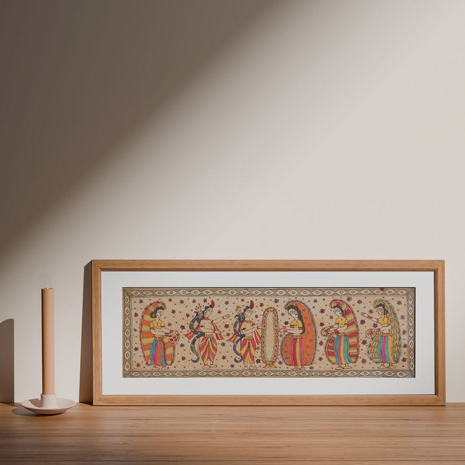 Madhubani Painting Swayamvar, 21x6.5 Inches