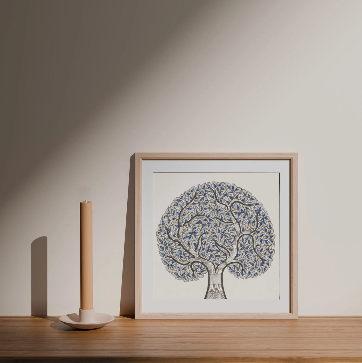 Madhubani Painting - Tree of Life 10x10 - Eyaas