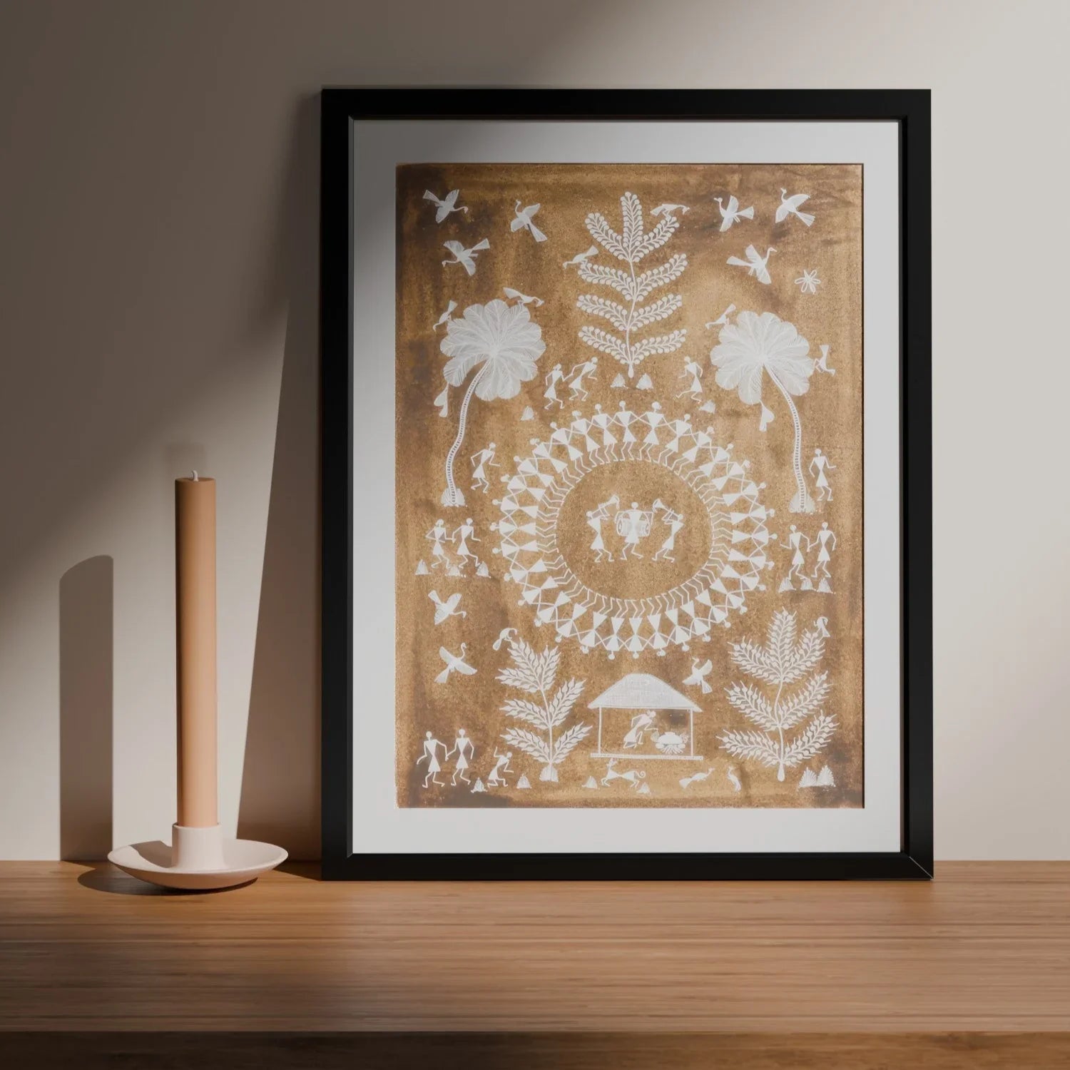 Warli Art, Dhol & Trumpet Playing, 16x22 - Eyaas