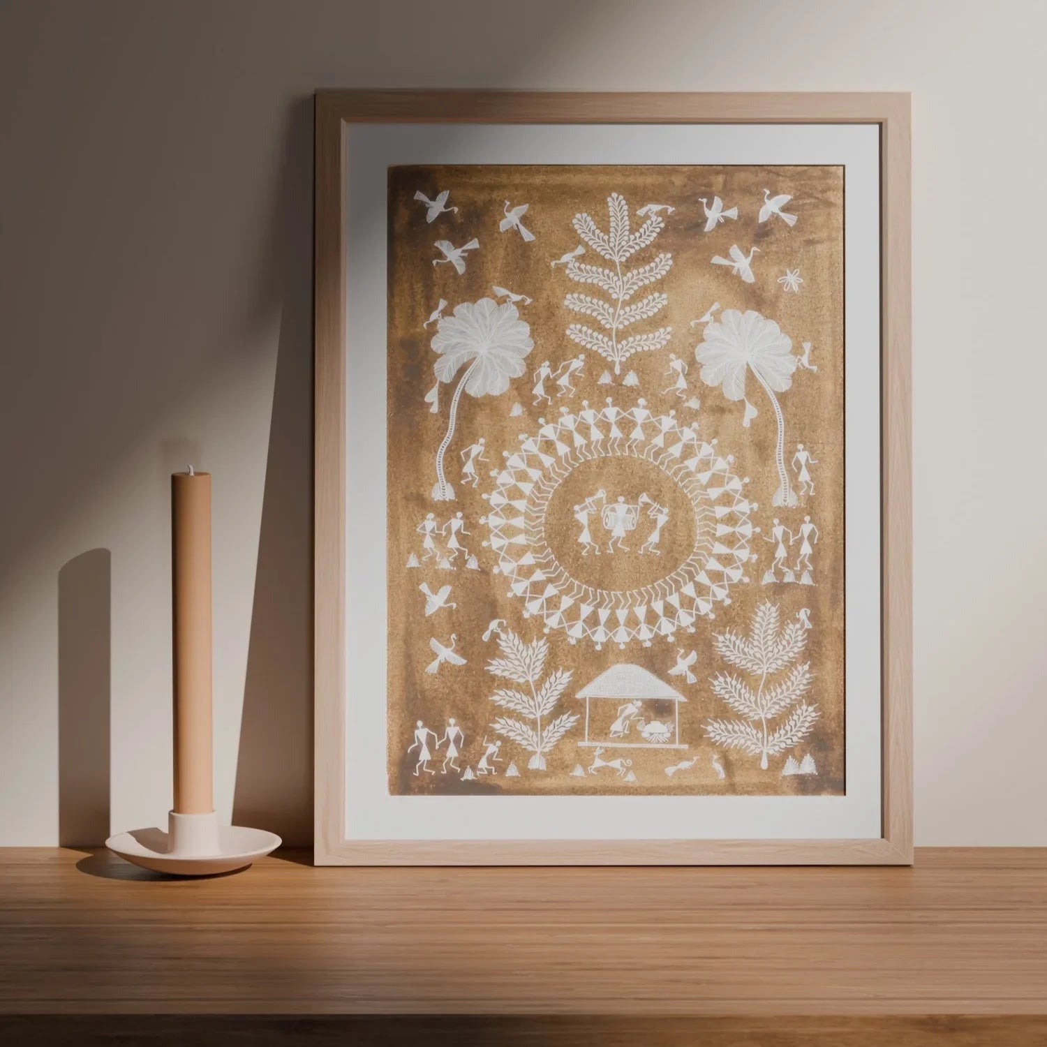 Warli Art, Dhol & Trumpet Playing, 16x22 - Eyaas