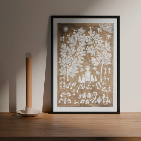 Warli Painting Festival Celebration - 17x21 - Eyaas