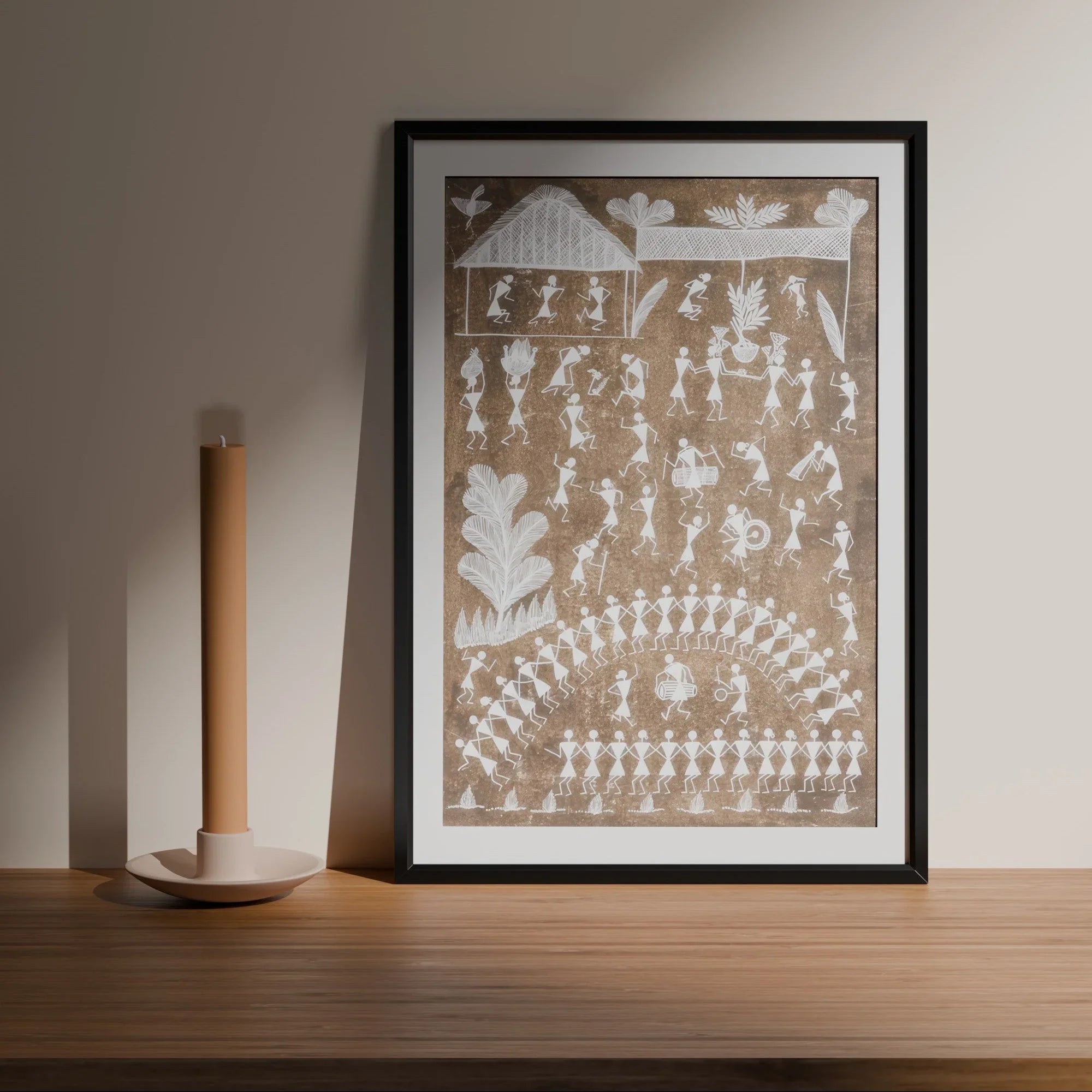 Warli Painting Music & Dance - 17x21 - Eyaas