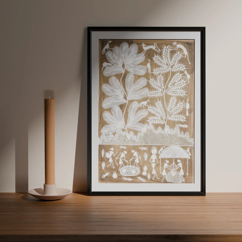 Warli Painting Tree of Life - Trees - 17x21 - Eyaas