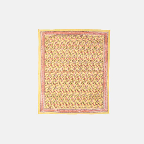 King-size Printed Bedcover With 2 Pillow Cases, Yellow - Eyaas