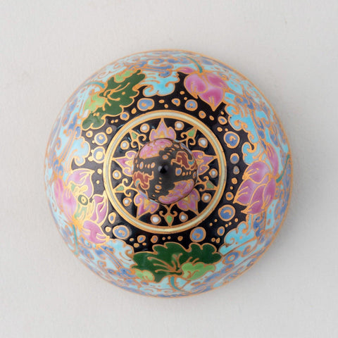 Handpainted Black Porcelain Casket 2x1.25 Inches - Eyaas