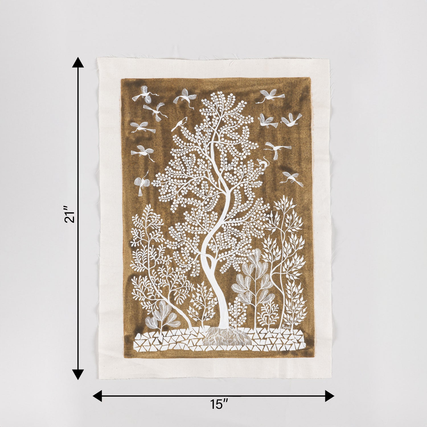 Warli Painting Tree of Life - 15x21 Unframed