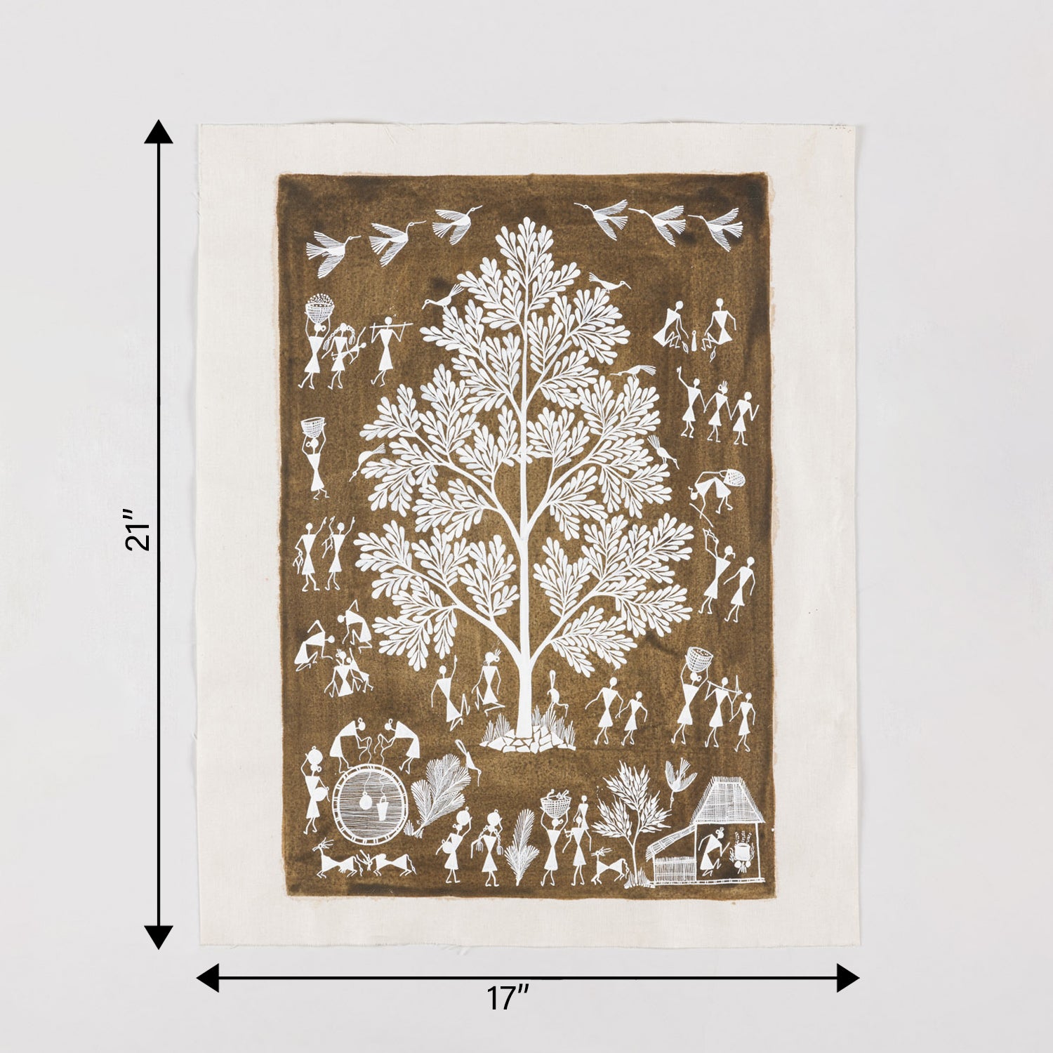 Warli Painting Tree of Life - 17x21 Unframed