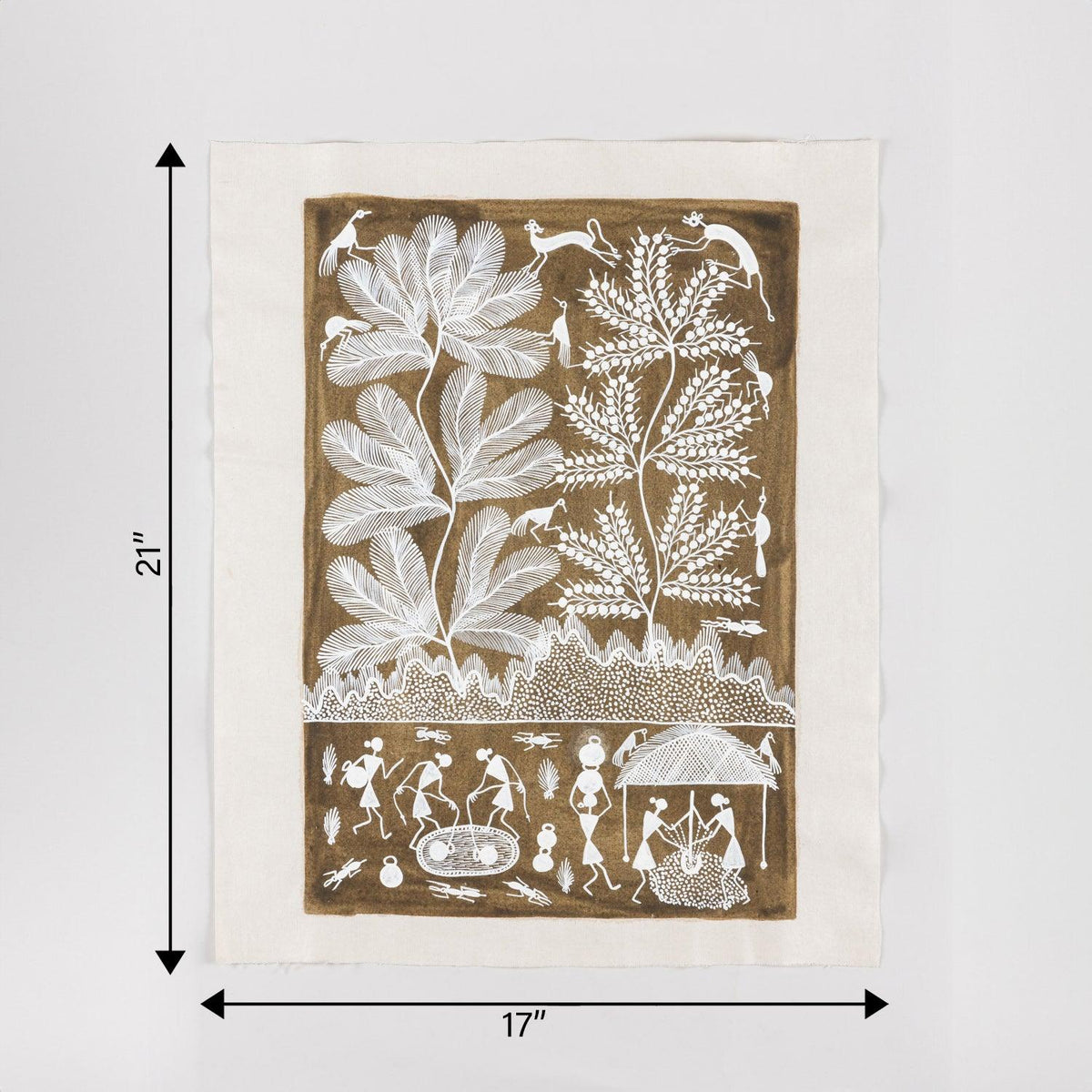 Warli Painting Tree of Life - Trees - 17x21 Unframed - Eyaas