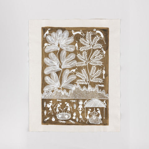 Warli Painting Tree of Life - Trees - 17x21 - Eyaas