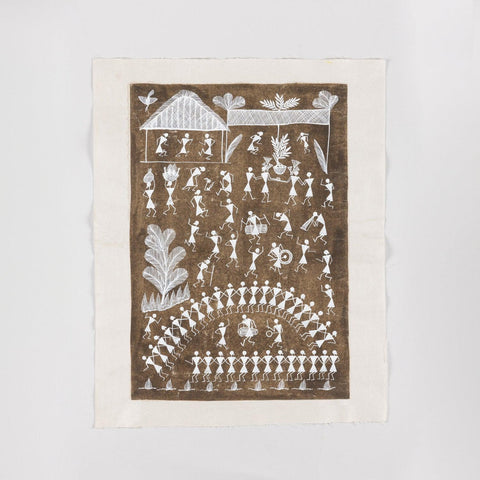 Warli Painting Music & Dance - 17x21 - Eyaas