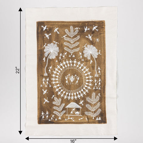 Warli Art, Dhol & Trumpet Playing, 16x22 - Eyaas