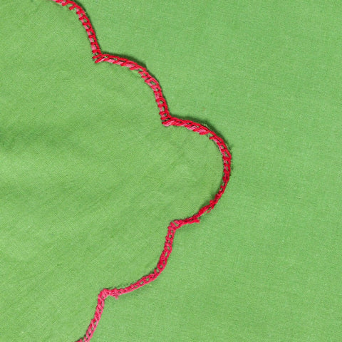 Hand Embroidered Single Bed Cover - Green
