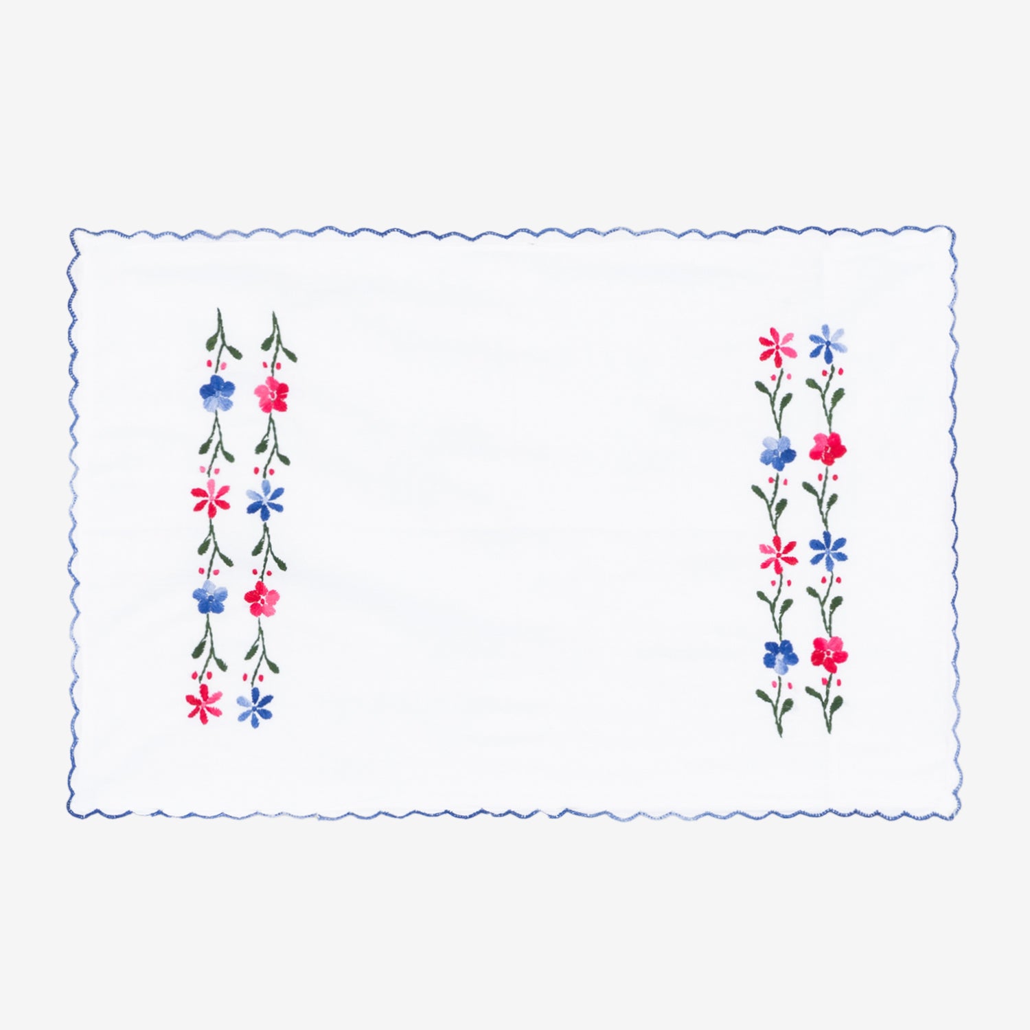 Hand Embroidered Bed Cover - White