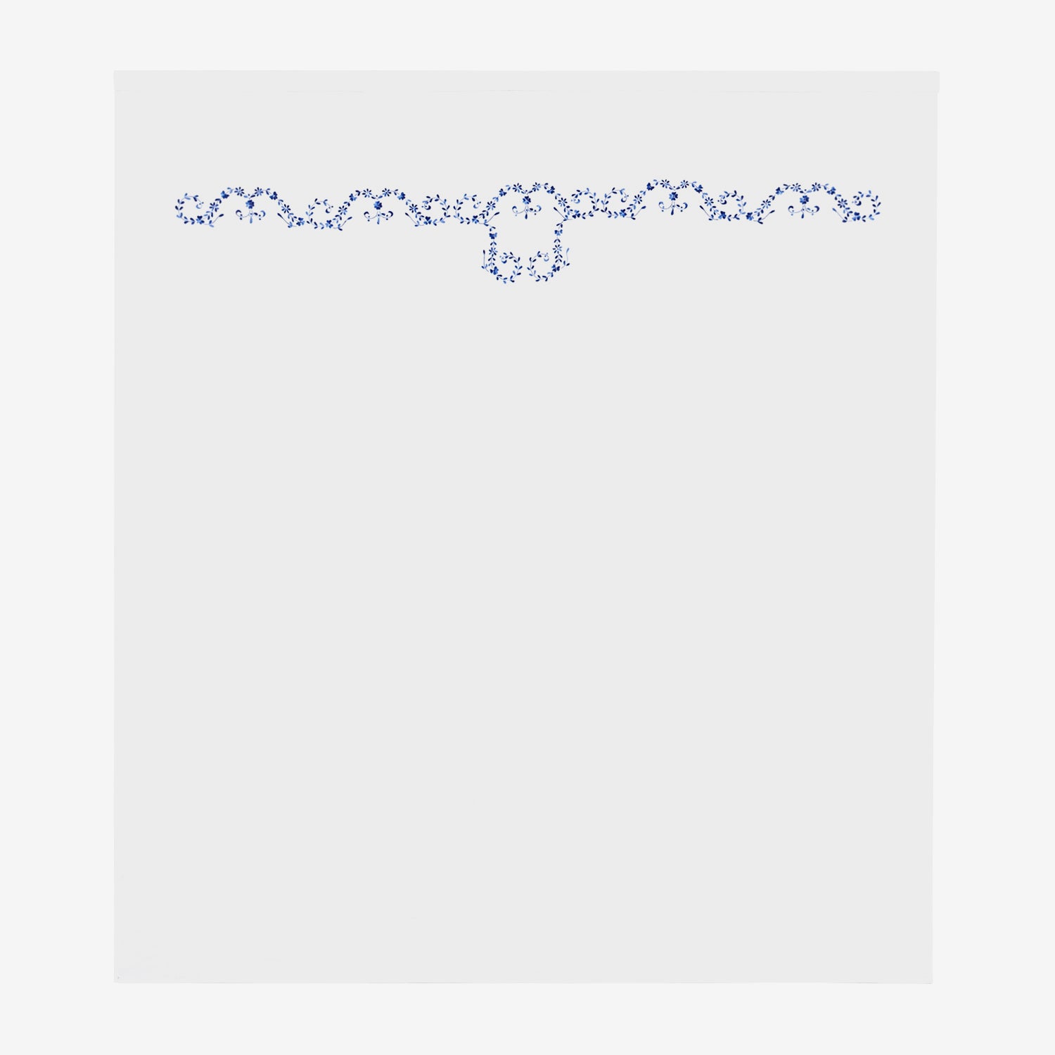 Hand Embroidered Bed Cover - White/Blue