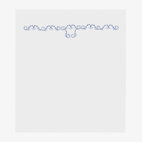 Hand Embroidered Bed Cover - White/Blue - Eyaas