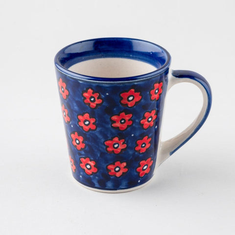 Blue Floral Ceramic Coffee Mug - Set of 2 (Large) - Eyaas