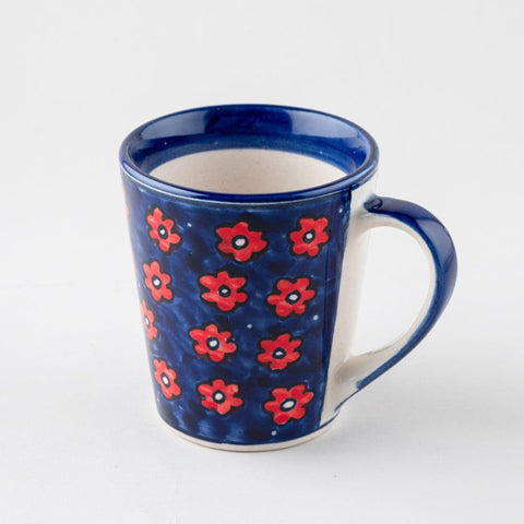 Blue Floral Ceramic Coffee Mug - Set of 2 (Large) - Eyaas