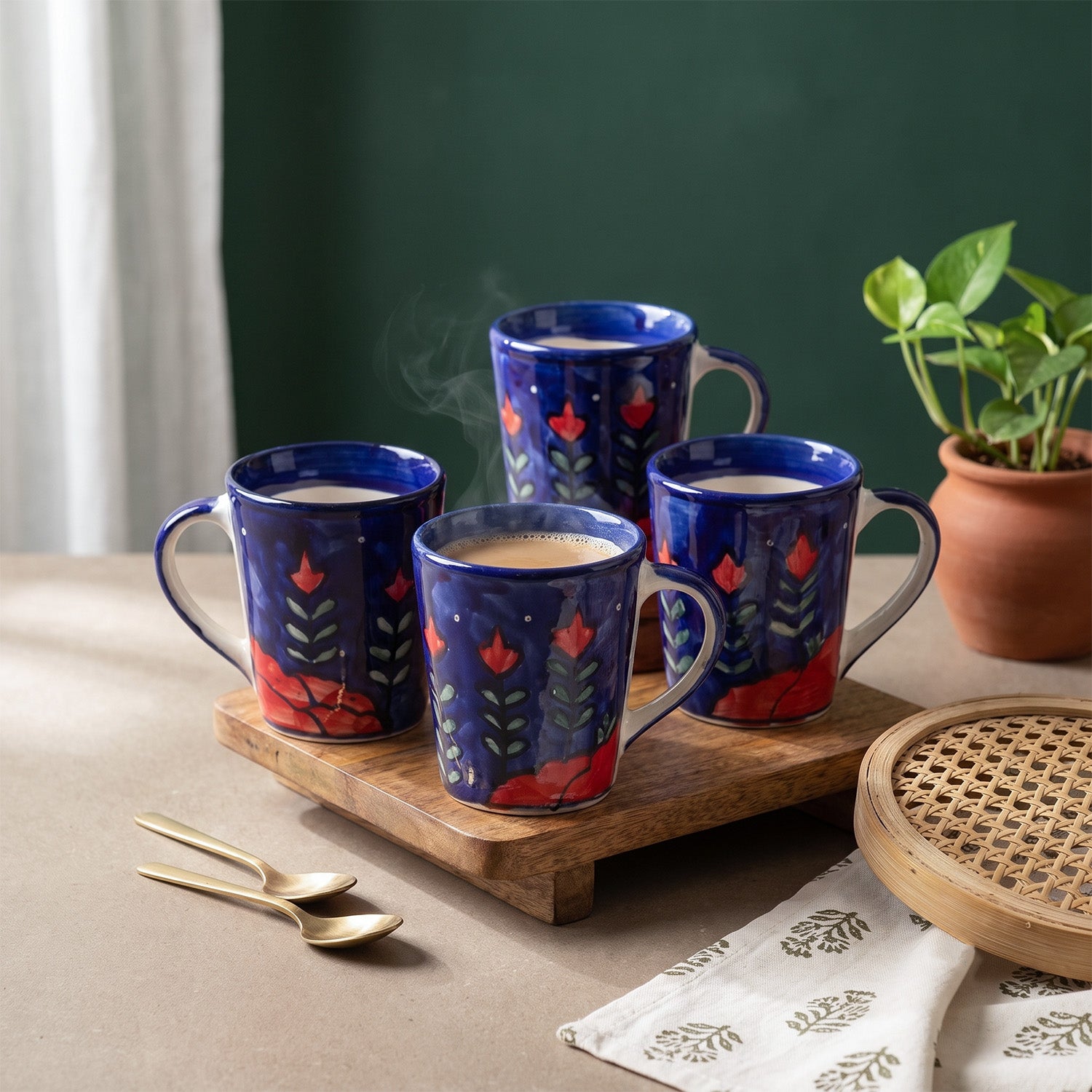 Mountain Landscape Ceramic Coffee Mug Set