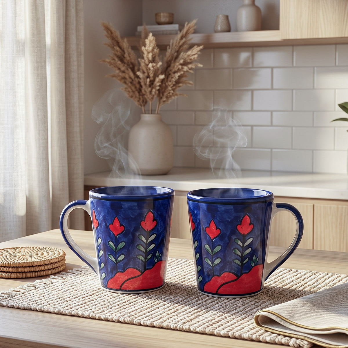Mountain Landscape Ceramic Coffee Mug Set