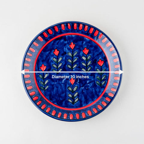 Blooming Plants Ceramic Dinner Plate Set of 2 - Eyaas
