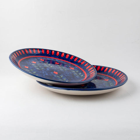 Blooming Plants Ceramic Dinner Plate Set of 2 - Eyaas