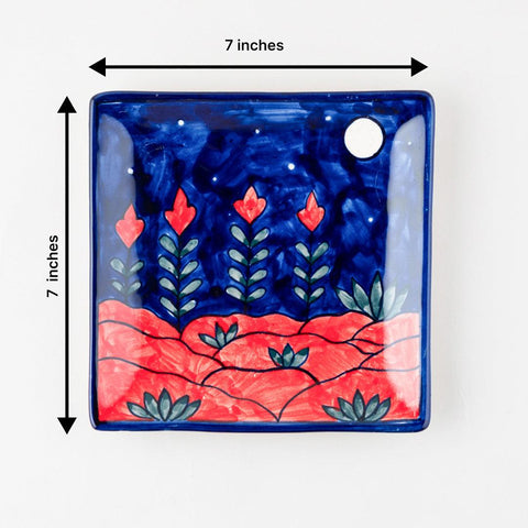 Mountain Ceramic Square Serving Platter Set of 2 - Eyaas