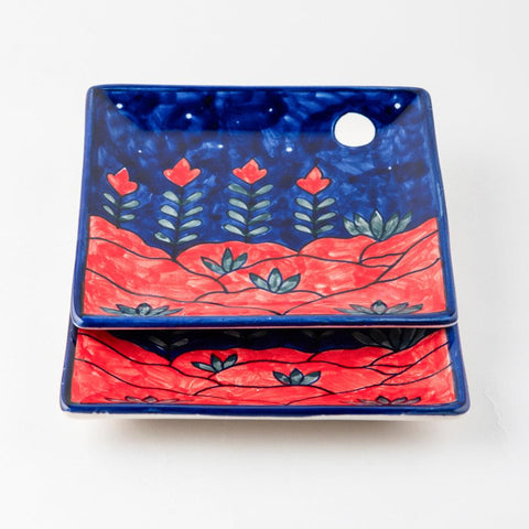 Mountain Ceramic Square Serving Platter Set of 2 - Eyaas