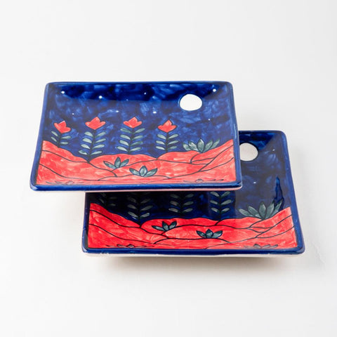 Mountain Ceramic Square Serving Platter Set of 2 - Eyaas