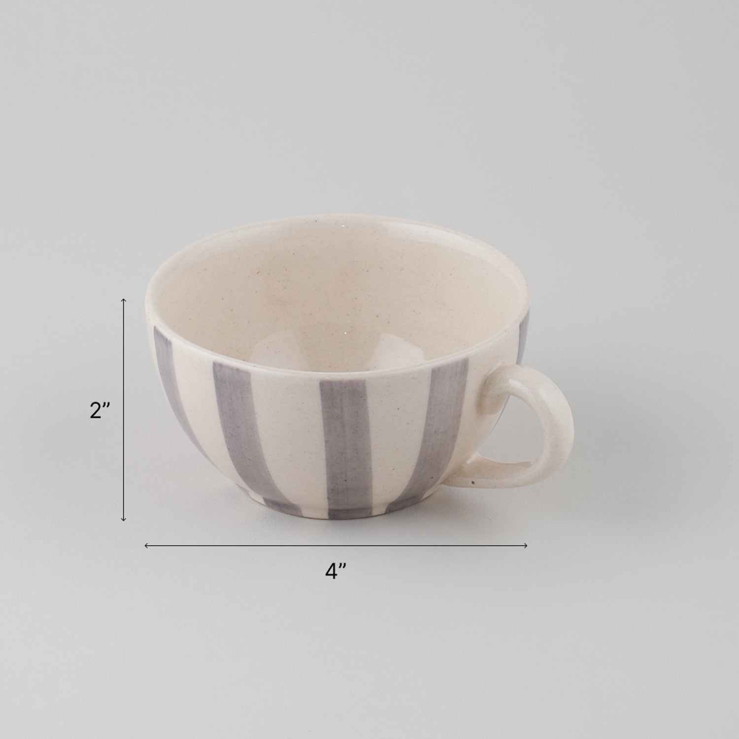 Striped Ceramic Kettle with Cup Tea Set