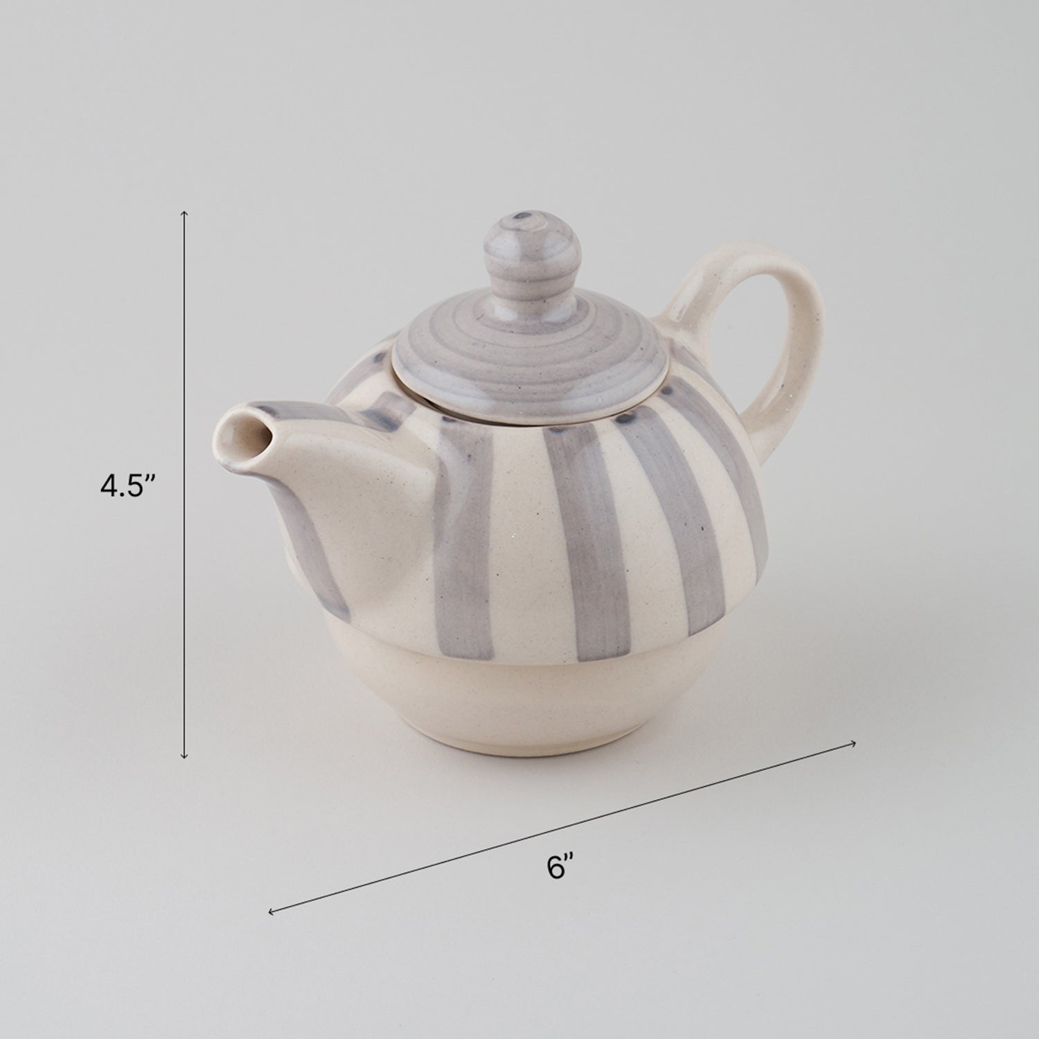 Striped Ceramic Kettle with Cup Tea Set