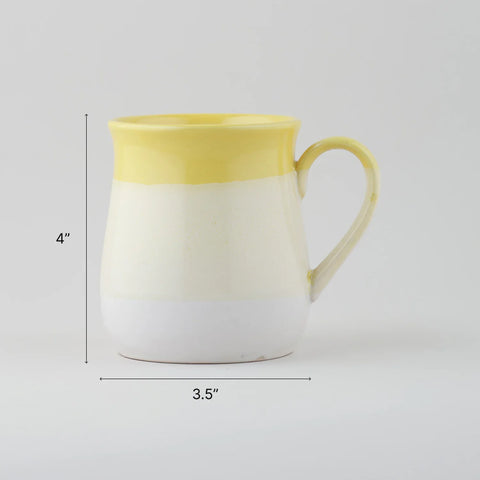 Yellow Ceramic Coffee Mugs Set of 2, Each of 300 ml - Eyaas