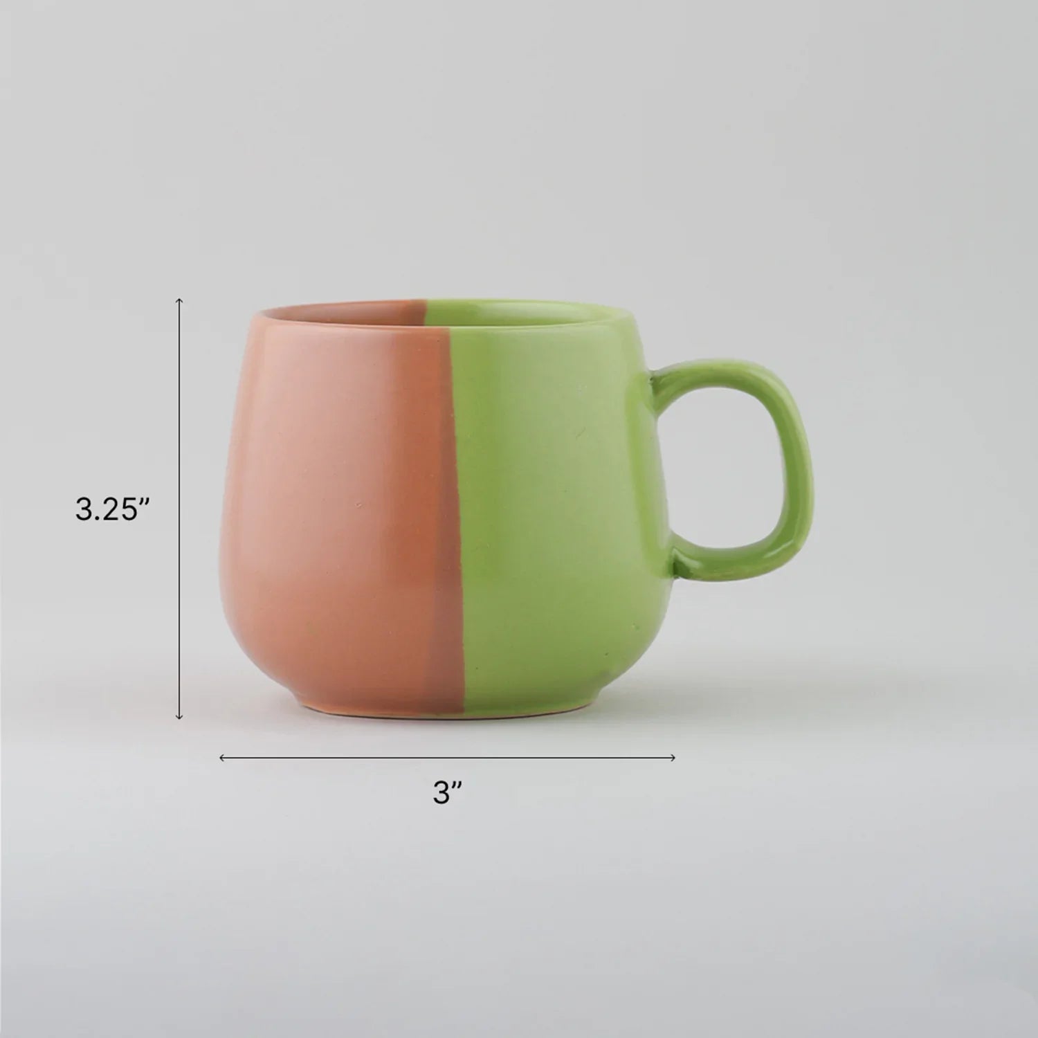 Dual Tone Ceramic Cups Set (Pack of 2, Each of 200 ml)