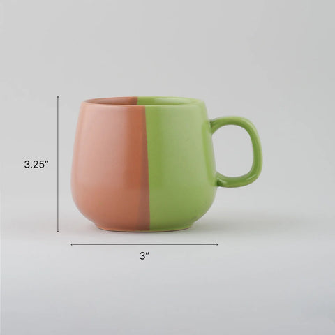 Dual Tone Ceramic Cups Set (Pack of 2, Each of 200 ml)
