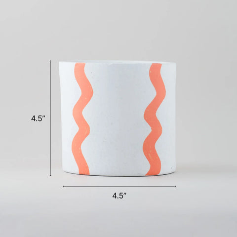 Orange Wave Ceramic Flower Pot - Eyaas