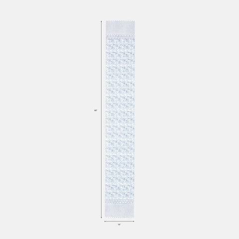 Blue Lily Hand Block Printed Floral Table Runner