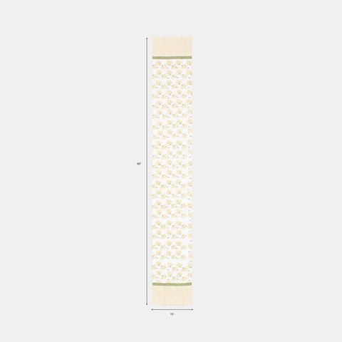 Yellow Lily Hand Block Printed Floral Table Runner